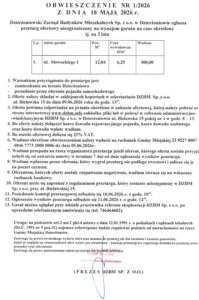 Przetarg ofertowy na garaż – ul. Słowackiego 1
