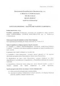 Zapytanie ofertowe – Kompleksowa usługa sprzątania obiektu Sowiogórskie Centrum Komunikacyjne przy ul. Sienkiewicza w Dzierżoniowie